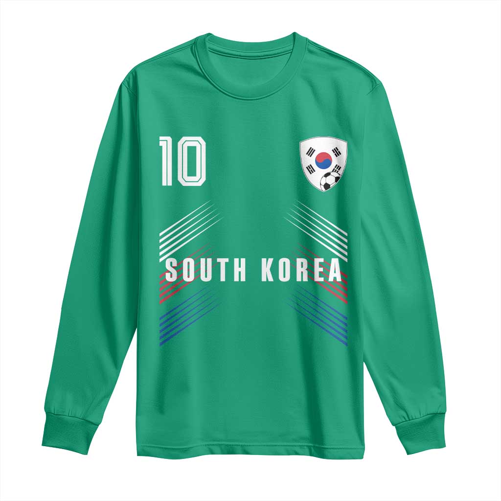 South Korea Soccer Sports Graphic Number 10 Jersey Style Long Sleeve Shirt Proud Korean Football Fans Game Day Pride