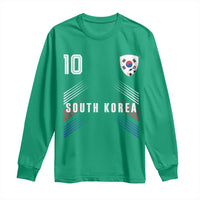 South Korea Soccer Sports Graphic Number 10 Jersey Style Long Sleeve Shirt Proud Korean Football Fans Game Day Pride