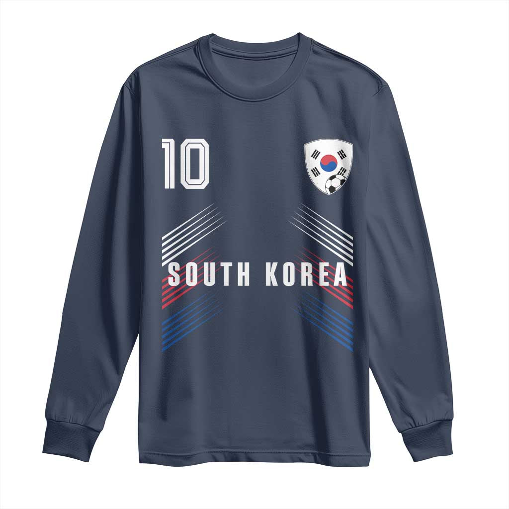 South Korea Soccer Sports Graphic Number 10 Jersey Style Long Sleeve Shirt Proud Korean Football Fans Game Day Pride