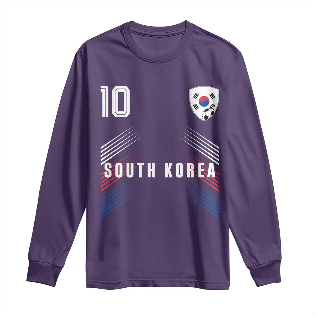 South Korea Soccer Sports Graphic Number 10 Jersey Style Long Sleeve Shirt Proud Korean Football Fans Game Day Pride