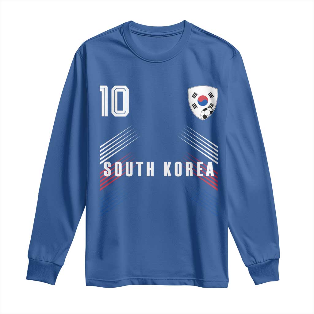 South Korea Soccer Sports Graphic Number 10 Jersey Style Long Sleeve Shirt Proud Korean Football Fans Game Day Pride