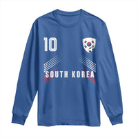South Korea Soccer Sports Graphic Number 10 Jersey Style Long Sleeve Shirt Proud Korean Football Fans Game Day Pride