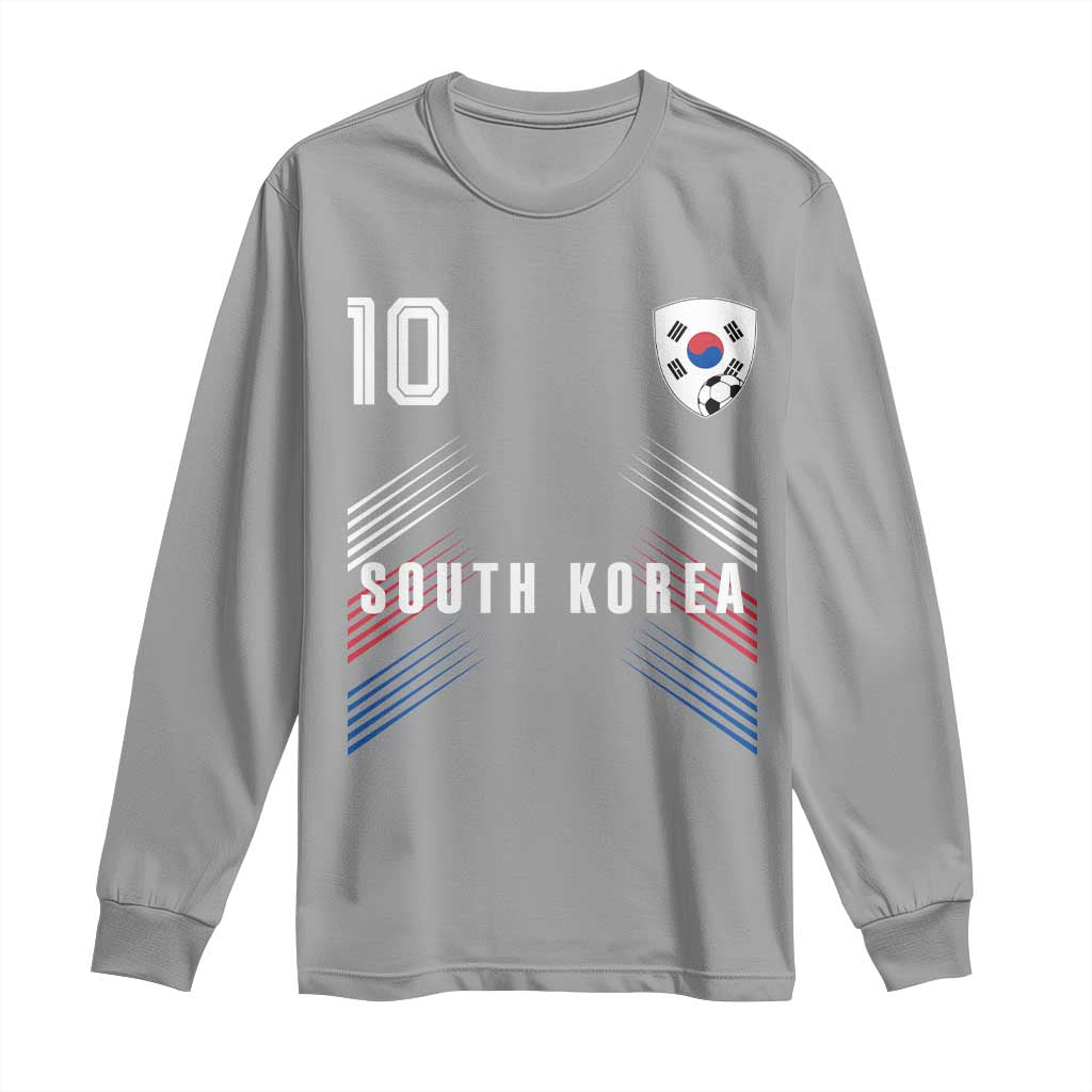 South Korea Soccer Sports Graphic Number 10 Jersey Style Long Sleeve Shirt Proud Korean Football Fans Game Day Pride