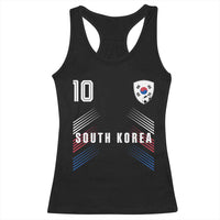 South Korea Soccer Sports Graphic Number 10 Jersey Style Racerback Tank Top Proud Korean Football Fans Game Day Pride