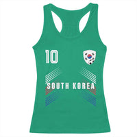 South Korea Soccer Sports Graphic Number 10 Jersey Style Racerback Tank Top Proud Korean Football Fans Game Day Pride