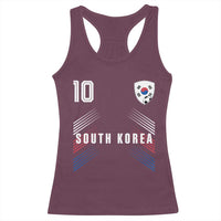 South Korea Soccer Sports Graphic Number 10 Jersey Style Racerback Tank Top Proud Korean Football Fans Game Day Pride