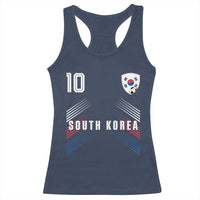 South Korea Soccer Sports Graphic Number 10 Jersey Style Racerback Tank Top Proud Korean Football Fans Game Day Pride