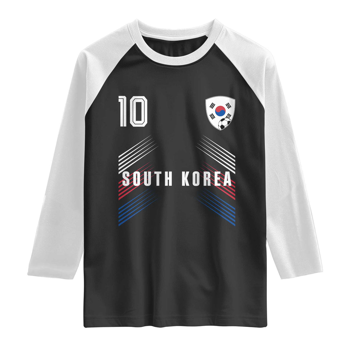 South Korea Soccer Sports Graphic Number 10 Jersey Style Raglan Shirt Proud Korean Football Fans Game Day Pride