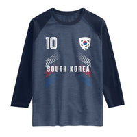 South Korea Soccer Sports Graphic Number 10 Jersey Style Raglan Shirt Proud Korean Football Fans Game Day Pride