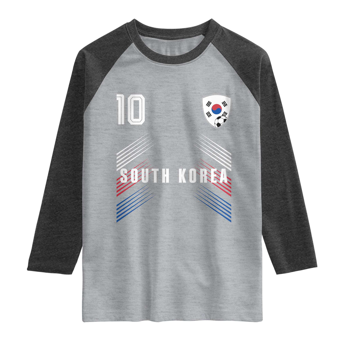 South Korea Soccer Sports Graphic Number 10 Jersey Style Raglan Shirt Proud Korean Football Fans Game Day Pride