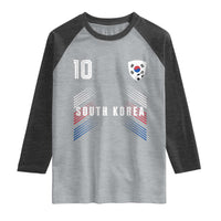 South Korea Soccer Sports Graphic Number 10 Jersey Style Raglan Shirt Proud Korean Football Fans Game Day Pride