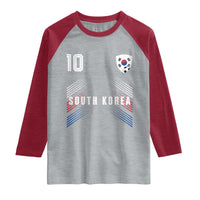South Korea Soccer Sports Graphic Number 10 Jersey Style Raglan Shirt Proud Korean Football Fans Game Day Pride