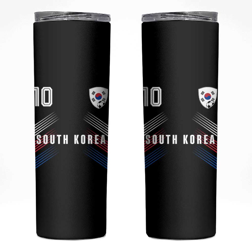 South Korea Soccer Sports Graphic Number 10 Jersey Style Skinny Tumbler Proud Korean Football Fans Game Day Pride