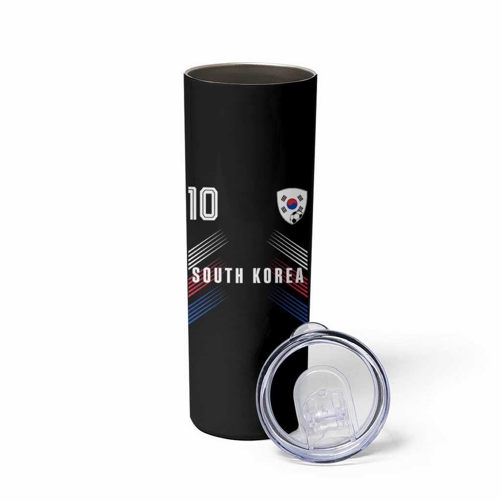 South Korea Soccer Sports Graphic Number 10 Jersey Style Skinny Tumbler Proud Korean Football Fans Game Day Pride