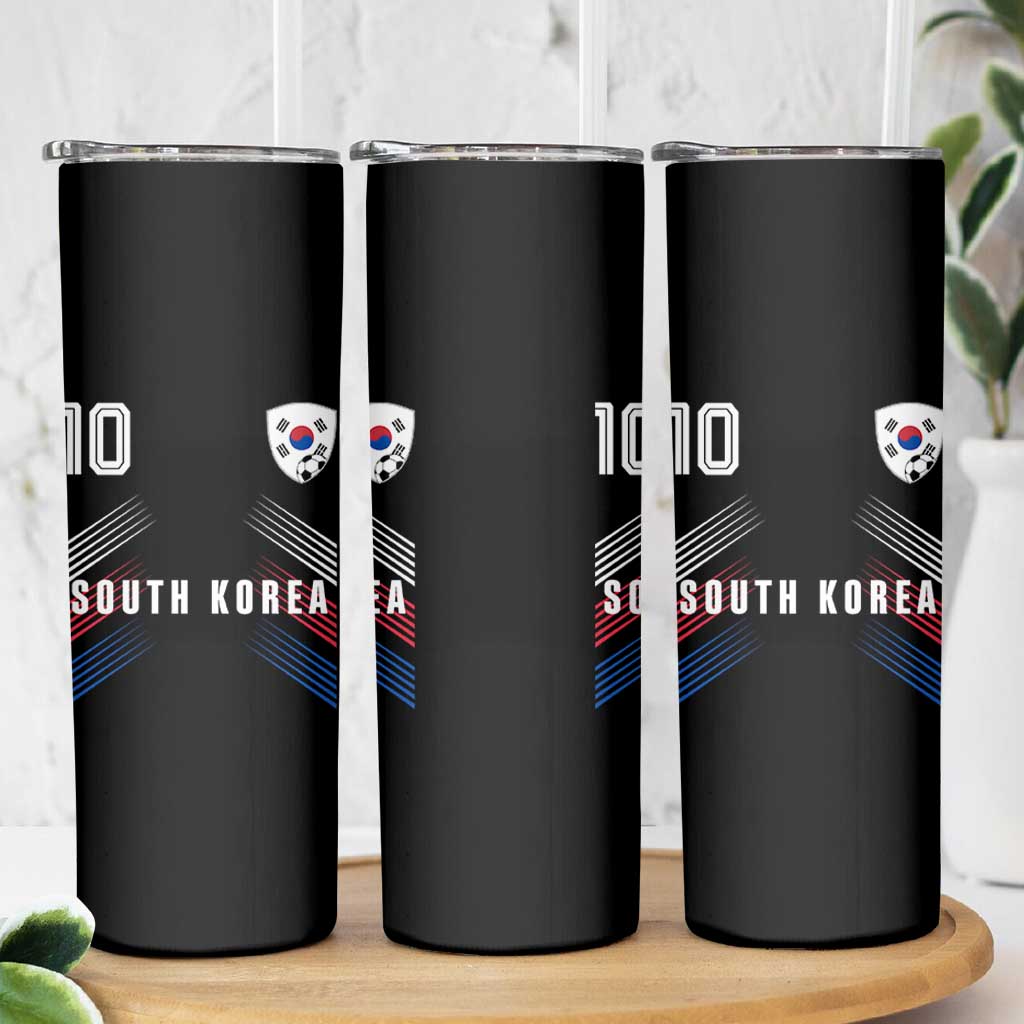 South Korea Soccer Sports Graphic Number 10 Jersey Style Skinny Tumbler Proud Korean Football Fans Game Day Pride