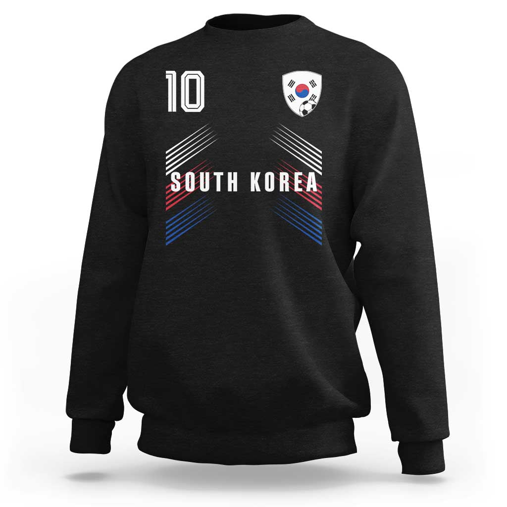 South Korea Soccer Sports Graphic Number 10 Jersey Style Sweatshirt Proud Korean Football Fans Game Day Pride