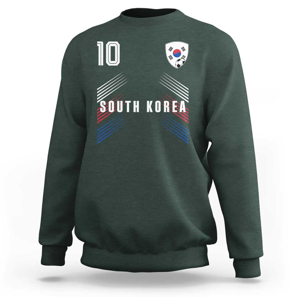 South Korea Soccer Sports Graphic Number 10 Jersey Style Sweatshirt Proud Korean Football Fans Game Day Pride