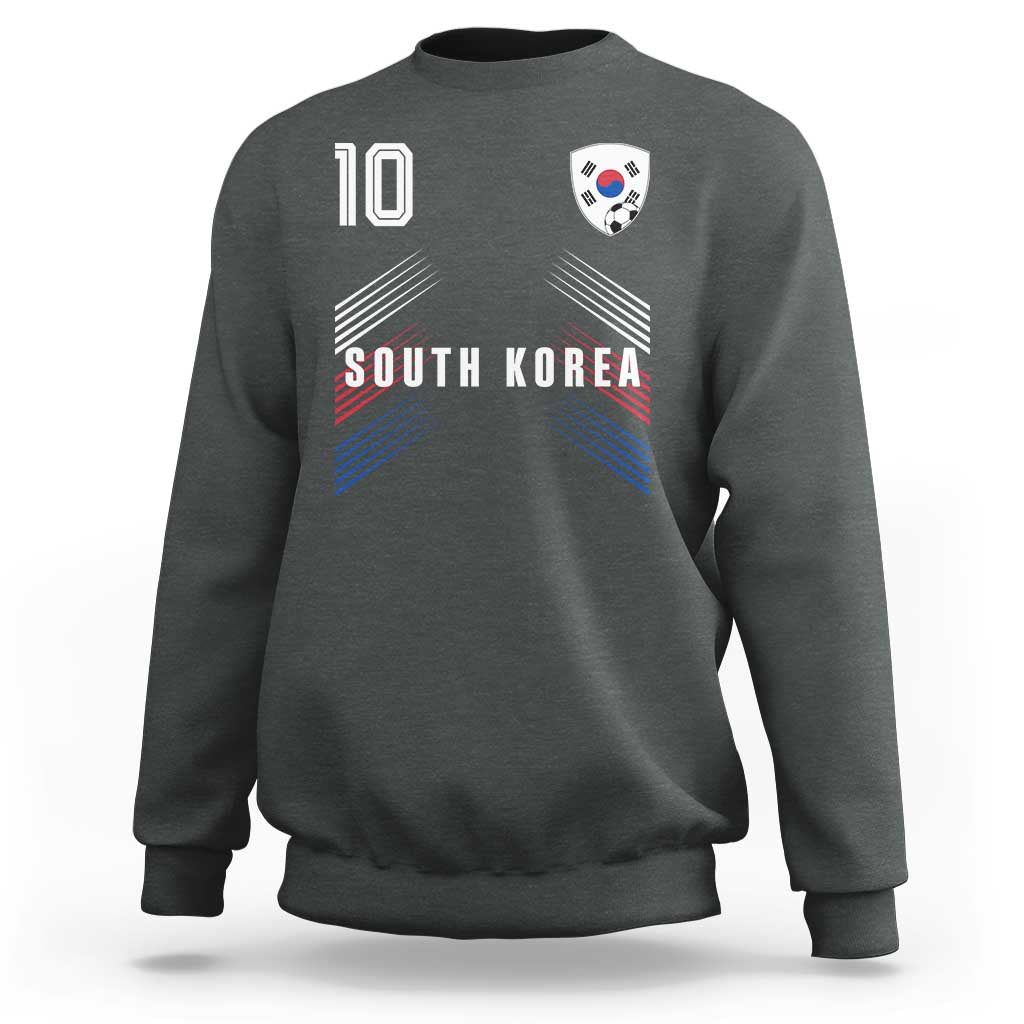 South Korea Soccer Sports Graphic Number 10 Jersey Style Sweatshirt Proud Korean Football Fans Game Day Pride