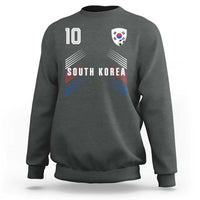 South Korea Soccer Sports Graphic Number 10 Jersey Style Sweatshirt Proud Korean Football Fans Game Day Pride
