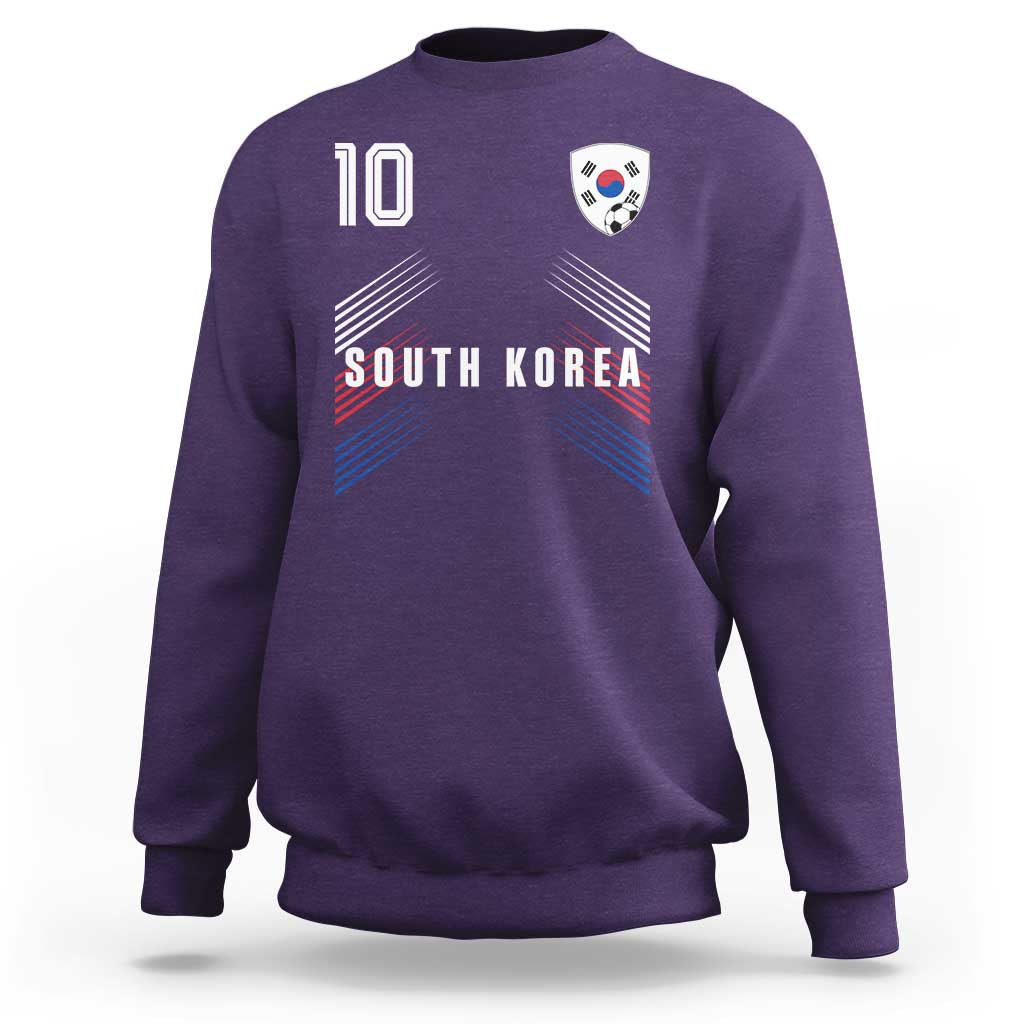 South Korea Soccer Sports Graphic Number 10 Jersey Style Sweatshirt Proud Korean Football Fans Game Day Pride