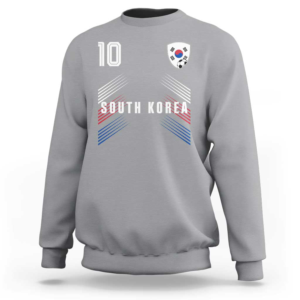 South Korea Soccer Sports Graphic Number 10 Jersey Style Sweatshirt Proud Korean Football Fans Game Day Pride