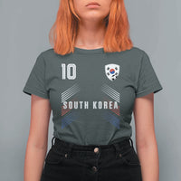 South Korea Soccer Sports Graphic Number 10 Jersey Style T Shirt For Women Proud Korean Football Fans Game Day Pride
