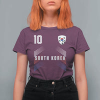 South Korea Soccer Sports Graphic Number 10 Jersey Style T Shirt For Women Proud Korean Football Fans Game Day Pride