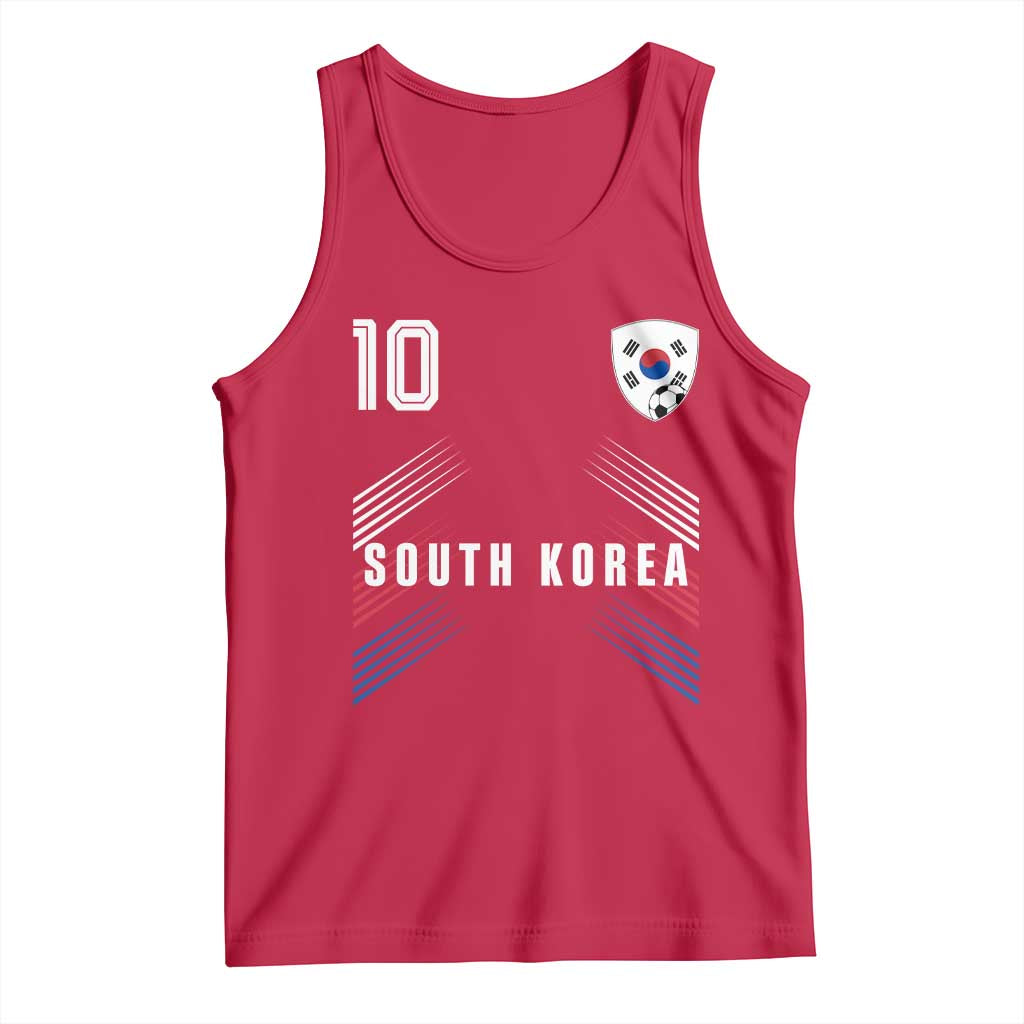 South Korea Soccer Sports Graphic Number 10 Jersey Style Tank Top Proud Korean Football Fans Game Day Pride