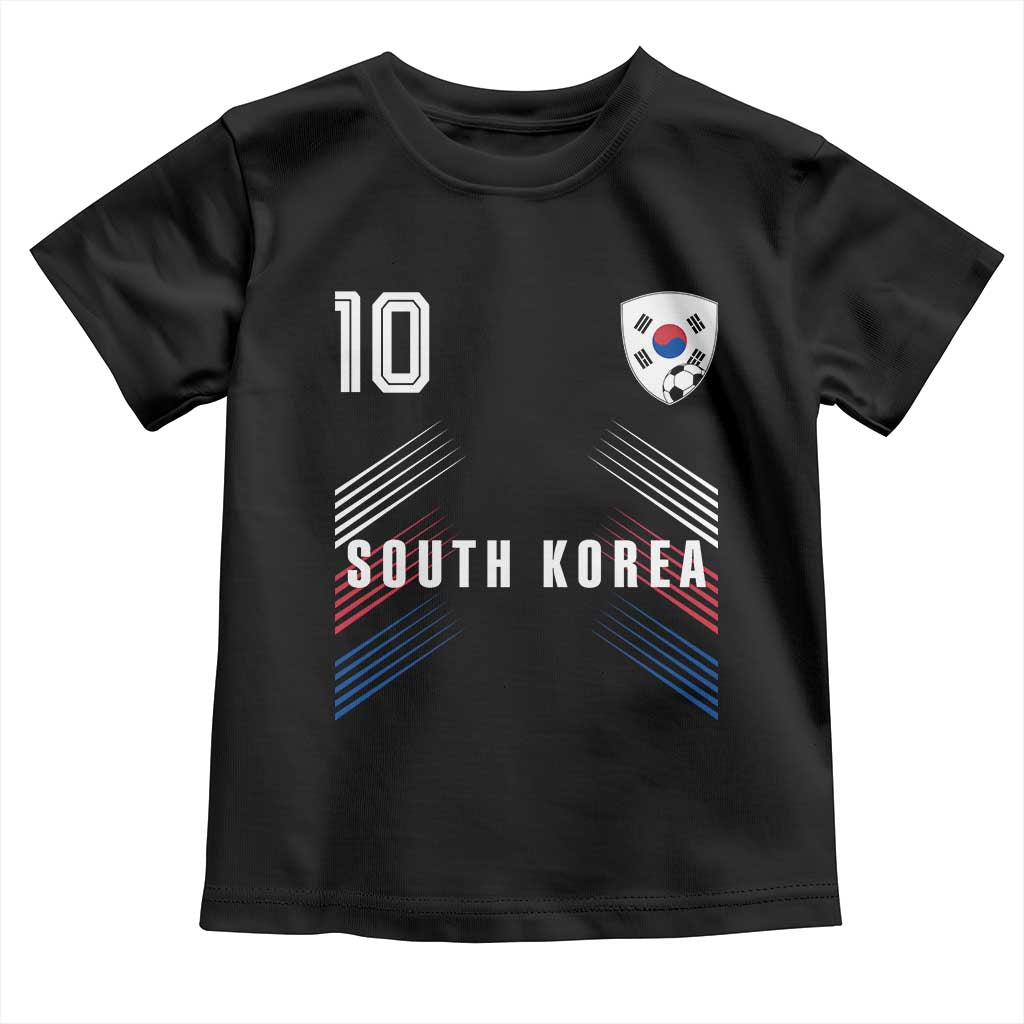 South Korea Soccer Sports Graphic Number 10 Jersey Style Toddler T Shirt Proud Korean Football Fans Game Day Pride