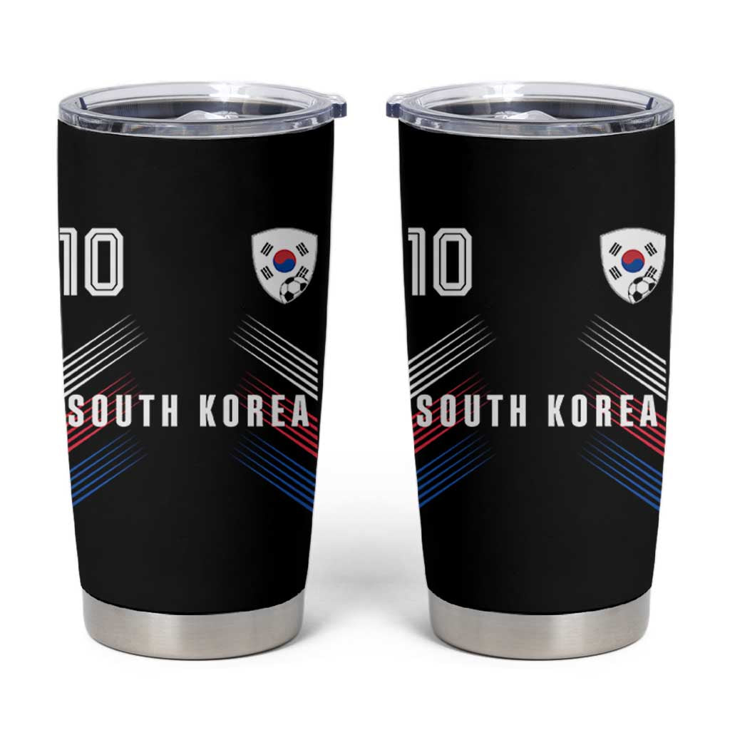 South Korea Soccer Sports Graphic Number 10 Jersey Style Tumbler Cup Proud Korean Football Fans Game Day Pride