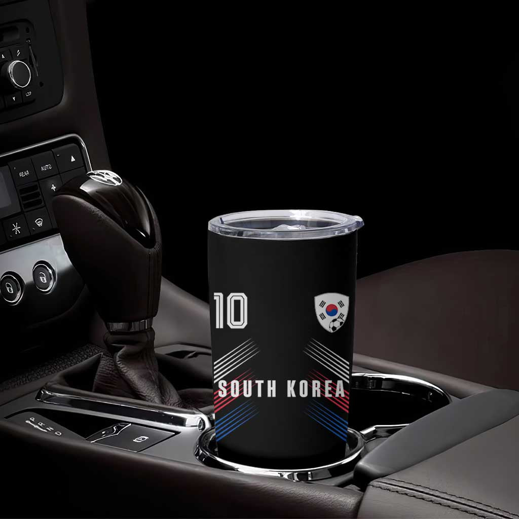 South Korea Soccer Sports Graphic Number 10 Jersey Style Tumbler Cup Proud Korean Football Fans Game Day Pride