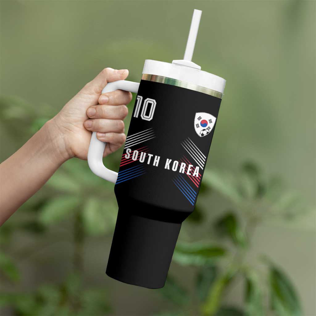 South Korea Soccer Sports Graphic Number 10 Jersey Style Tumbler With Handle Proud Korean Football Fans Game Day Pride