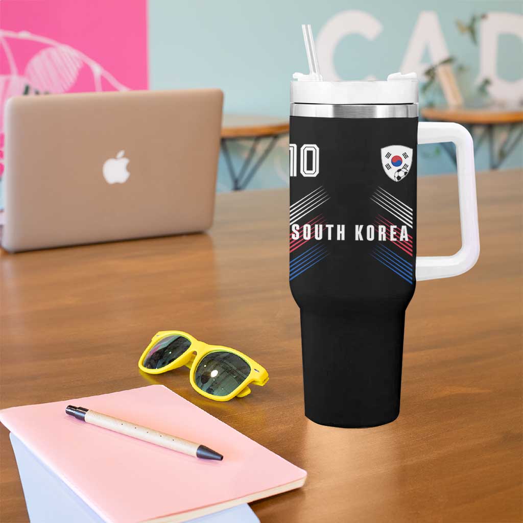 South Korea Soccer Sports Graphic Number 10 Jersey Style Tumbler With Handle Proud Korean Football Fans Game Day Pride