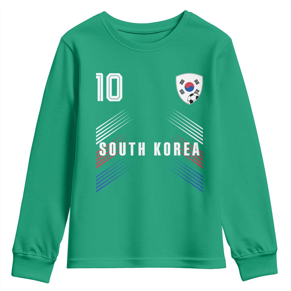 South Korea Soccer Sports Graphic Number 10 Jersey Style Youth Sweatshirt Proud Korean Football Fans Game Day Pride