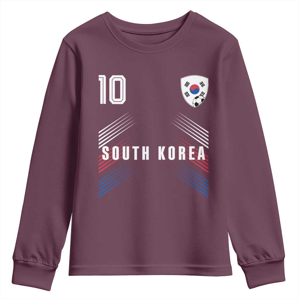 South Korea Soccer Sports Graphic Number 10 Jersey Style Youth Sweatshirt Proud Korean Football Fans Game Day Pride
