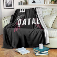 Qatar Soccer Sports Graphic Number 10 Jersey Style Throw Blanket Proud Qatari Football Fans Game Day Pride