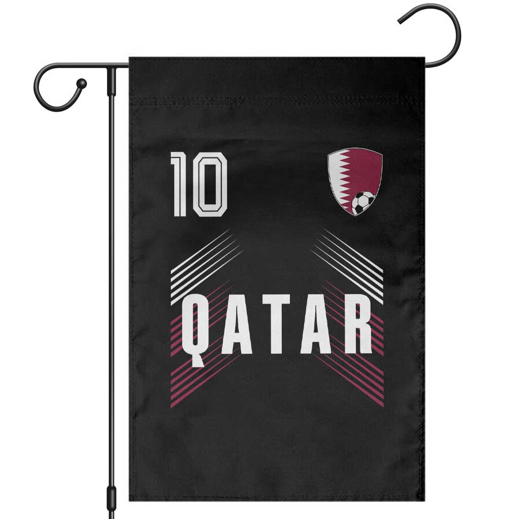 Qatar Soccer Sports Graphic Number 10 Jersey Style Garden Flag Proud Qatari Football Fans Game Day Pride