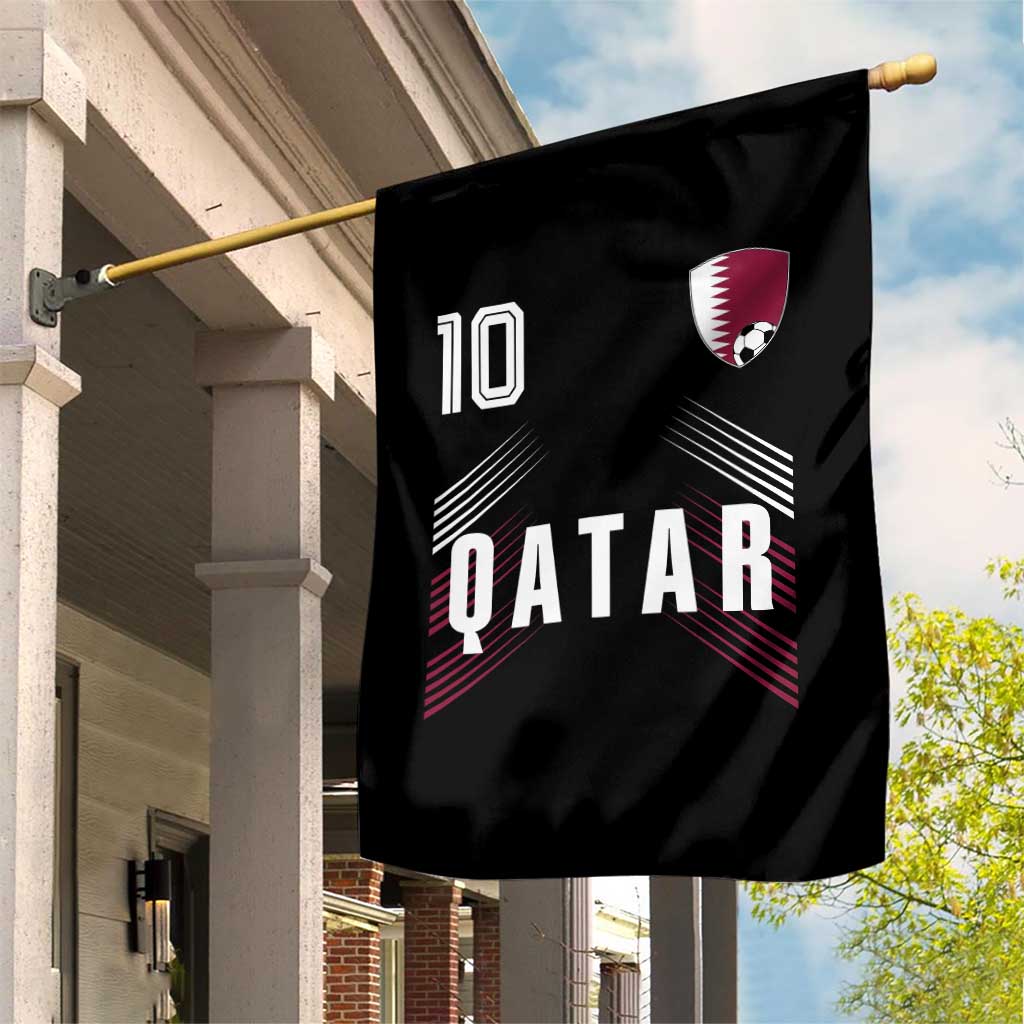 Qatar Soccer Sports Graphic Number 10 Jersey Style Garden Flag Proud Qatari Football Fans Game Day Pride