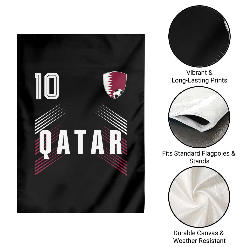 Qatar Soccer Sports Graphic Number 10 Jersey Style Garden Flag Proud Qatari Football Fans Game Day Pride