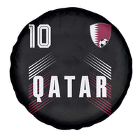 Qatar Soccer Sports Graphic Number 10 Jersey Style Spare Tire Cover Proud Qatari Football Fans Game Day Pride