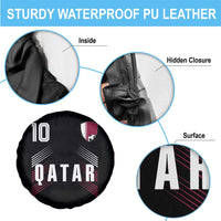 Qatar Soccer Sports Graphic Number 10 Jersey Style Spare Tire Cover Proud Qatari Football Fans Game Day Pride