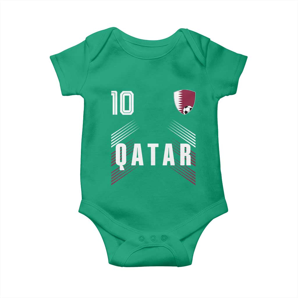 Qatar Soccer Sports Graphic Number 10 Jersey Style Baby Onesie Proud Qatari Football Fans Game Day Pride