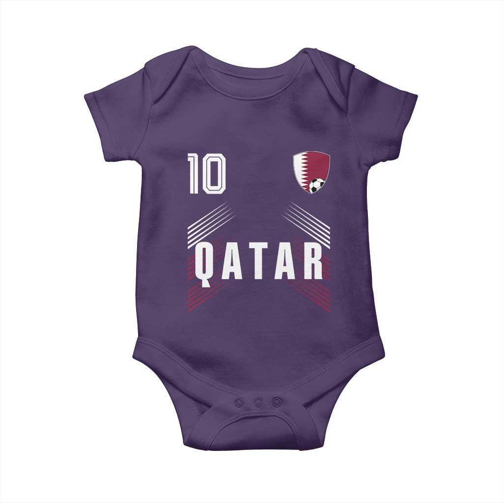 Qatar Soccer Sports Graphic Number 10 Jersey Style Baby Onesie Proud Qatari Football Fans Game Day Pride