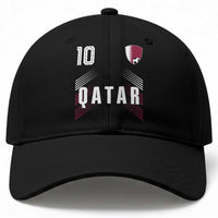 Qatar Soccer Sports Graphic Number 10 Jersey Style Baseball Cap Proud Qatari Football Fans Game Day Pride