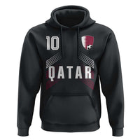 Qatar Soccer Sports Graphic Number 10 Jersey Style Hoodie Proud Qatari Football Fans Game Day Pride