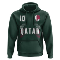 Qatar Soccer Sports Graphic Number 10 Jersey Style Hoodie Proud Qatari Football Fans Game Day Pride