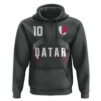 Qatar Soccer Sports Graphic Number 10 Jersey Style Hoodie Proud Qatari Football Fans Game Day Pride