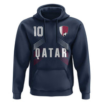 Qatar Soccer Sports Graphic Number 10 Jersey Style Hoodie Proud Qatari Football Fans Game Day Pride