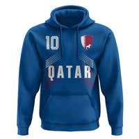 Qatar Soccer Sports Graphic Number 10 Jersey Style Hoodie Proud Qatari Football Fans Game Day Pride