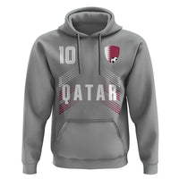 Qatar Soccer Sports Graphic Number 10 Jersey Style Hoodie Proud Qatari Football Fans Game Day Pride